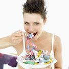 žena dieta jídlo metr